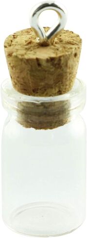 Mini Transparent Glass Bottle 50PCS 18mmx10mm 1ml Small Empty Mini Tiny Clear Jars Bottle Containers Vial with Cork Stoppers for Decoration and Party Souvenirs, DIY Crafts in Saudi Arabia