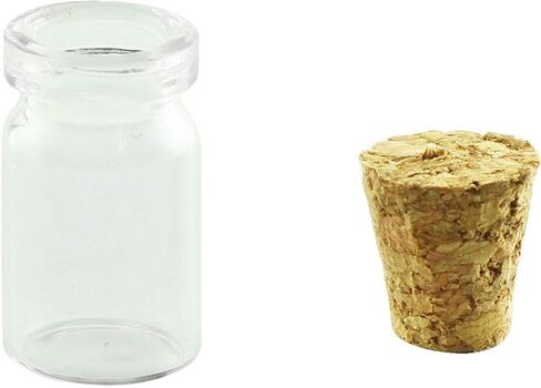 Mini Transparent Glass Bottle 50PCS 18mmx10mm 1ml Small Empty Mini Tiny Clear Jars Bottle Containers Vial with Cork Stoppers for Decoration and Party Souvenirs, DIY Crafts in Saudi Arabia