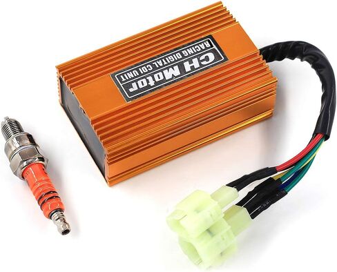 Upgrade Racing Tuning DC Cdi Box 6pin + Spark Plug for GY6 125cc 150cc 250cc 4 stroke 152QMI/157QMJ Engine, Moped Scooter ATV Go Kart No Rev Limit in Saudi Arabia