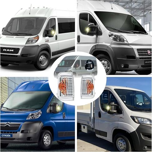 ضوء إشارة الانعطاف الوامض لـ Ram ProMaster 1500 2500 3500 2014 2015 2016 2017 2018 2019 2020 2021، مؤشر مرآة جانبية، تصميم أصلي، بدون مصابيح (زوج من العدسات الشفافة) in Kuwait