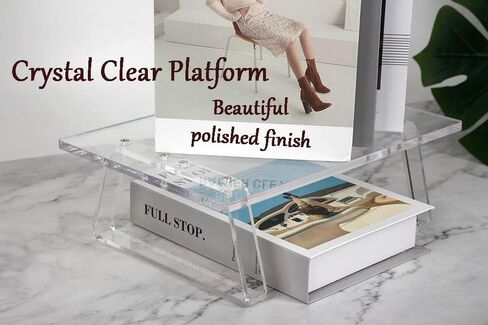 Monitor Stand Riser, Clear Acrylic Computer Monitor Stand,Ergonomic Desk Riser Increases Height By 3.7in - For Laptop, Pc, Notebook, Printer, Computer. in Kuwait