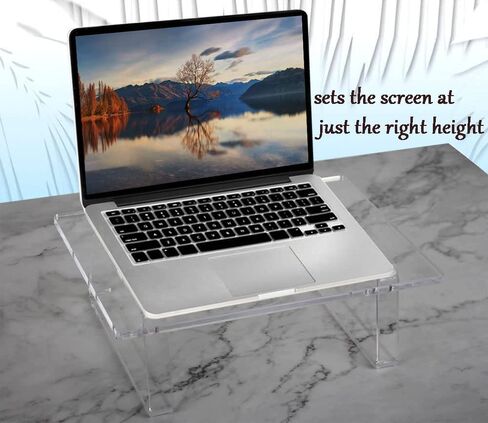 Monitor Stand Riser, Clear Acrylic Computer Monitor Stand,Ergonomic Desk Riser Increases Height By 3.7in - For Laptop, Pc, Notebook, Printer, Computer. in Kuwait