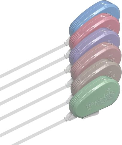 شريط تصحيح الدراسة المكتبي الصغير من zhuohai مكون من 6 قطع، أداة تطبيق سهلة الاستخدام للتصحيحات الفورية وتصحيح الكتابة الخاطئة في أي وقت شريط تصحيح لون الماكارون in Kuwait