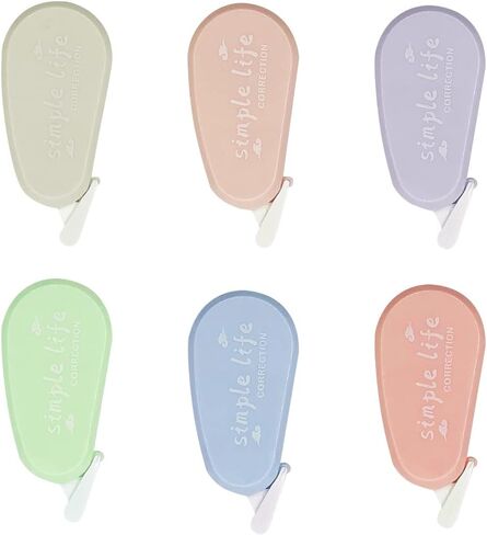 شريط تصحيح الدراسة المكتبي الصغير من zhuohai مكون من 6 قطع، أداة تطبيق سهلة الاستخدام للتصحيحات الفورية وتصحيح الكتابة الخاطئة في أي وقت شريط تصحيح لون الماكارون in Kuwait