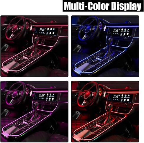EL Wire Interior Car LED Strip Lights, USB Car Neon Light Strip with Sewing Edge, 16FT Neon Light 5V with Fuse Protection, Electroluminescent Car Indoor Decorations (Blue) in Saudi Arabia