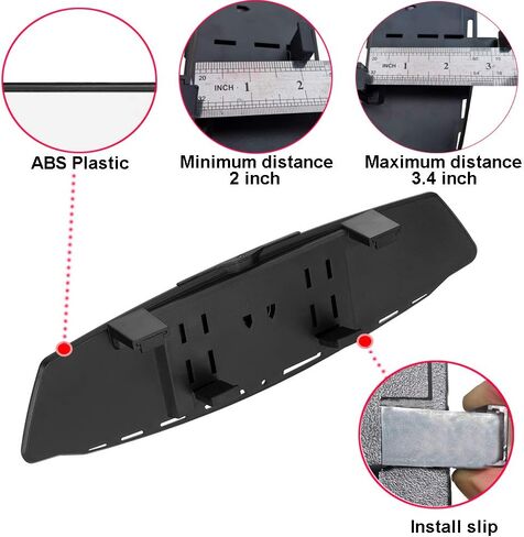 Car Rear View Mirror, 12" Wide Angle Universal Curve Convex Rearview Mirror Interior Clip On Original Mirror (Blue Mirror) in Saudi Arabia