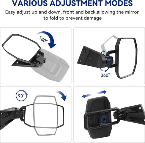 أبواب مرايا مطورة متوافقة مع جيب رانجلر، مرايا جيب جانبية قابلة للتعديل ولا تهتز، تركيب الرؤية الخلفية بدون باب لسيارة جيب رانجلر JK JKU 2007-2018 in Kuwait