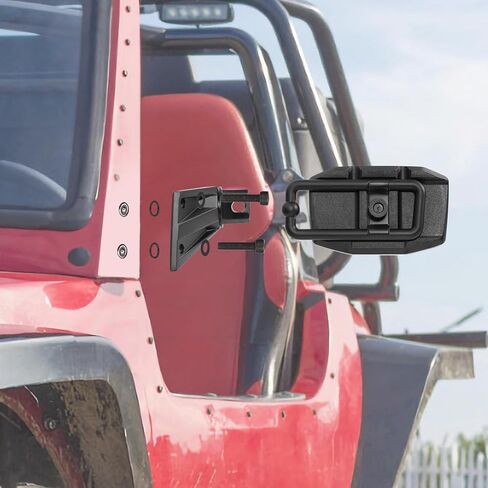 أبواب مرايا مطورة متوافقة مع جيب رانجلر، مرايا جيب جانبية قابلة للتعديل ولا تهتز، تركيب الرؤية الخلفية بدون باب لسيارة جيب رانجلر JK JKU 2007-2018 in Kuwait