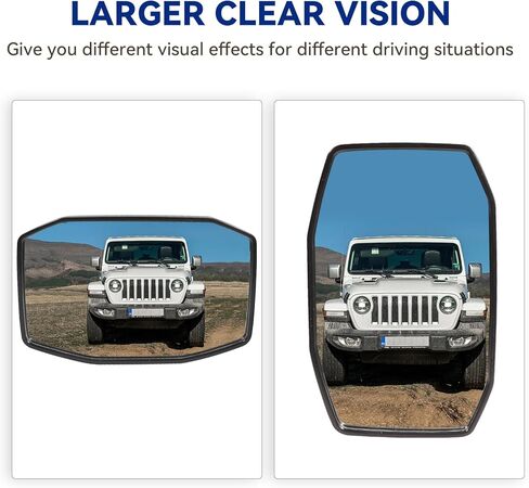 أبواب مرايا مطورة متوافقة مع جيب رانجلر، مرايا جيب جانبية قابلة للتعديل ولا تهتز، تركيب الرؤية الخلفية بدون باب لسيارة جيب رانجلر JK JKU 2007-2018 in Kuwait