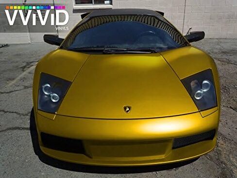 Gold Satin Chrome Car Wrap 1 Foot X 5 Feet Stretch Conform Cast Vinyl DIY in Saudi Arabia