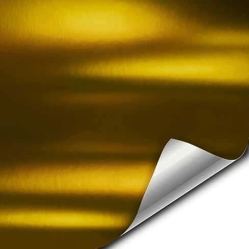 Gold Satin Chrome Car Wrap 1 Foot X 5 Feet Stretch Conform Cast Vinyl DIY in Saudi Arabia