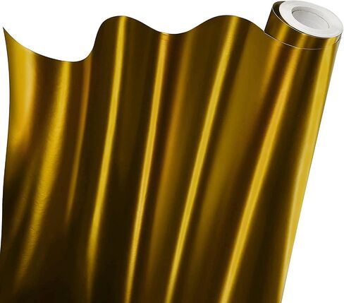 Gold Satin Chrome Car Wrap 1 Foot X 5 Feet Stretch Conform Cast Vinyl DIY in Saudi Arabia