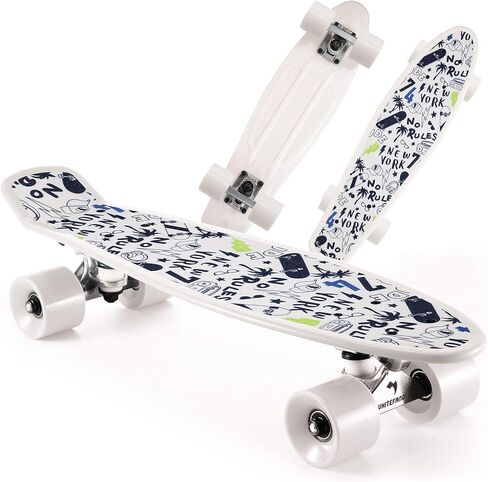 ألواح تزلج WhiteFang مقاس 22 بوصة للأطفال مع عجلات بولي يوريثان ملونة، ألواح تزلج صغيرة للأولاد والبنات المبتدئين in Kuwait