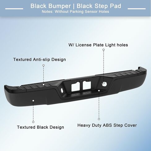 مجموعة ممتص الصدمات الخلفي متوافقة مع 2000-2006 Toyota Tundra Pickup Truck Steel مصدات خلفية كاملة TO1103108 - أسود in Kuwait