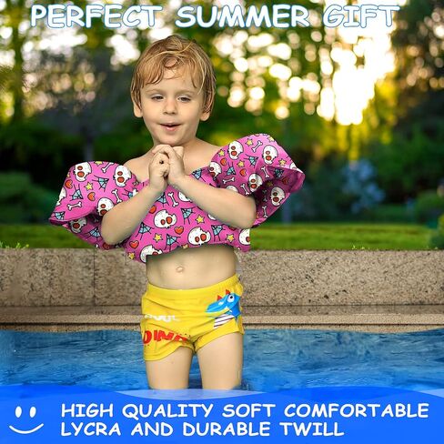 سترة سباحة للأطفال، سترة حمام سباحة للأطفال بوزن 22-66 كجم، سترات حمام سباحة مع تصميم حزام مقعد قابل للتمدد للأطفال من 2 إلى 7 أولاد وبنات للسباحة على الشاطئ (جمجمة لطيفة) in Kuwait