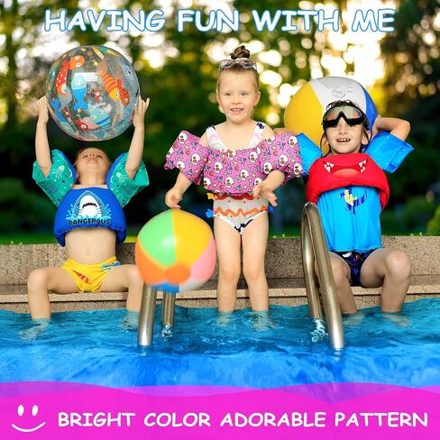 سترة سباحة للأطفال، سترة حمام سباحة للأطفال بوزن 22-66 كجم، سترات حمام سباحة مع تصميم حزام مقعد قابل للتمدد للأطفال من 2 إلى 7 أولاد وبنات للسباحة على الشاطئ (جمجمة لطيفة) in Kuwait