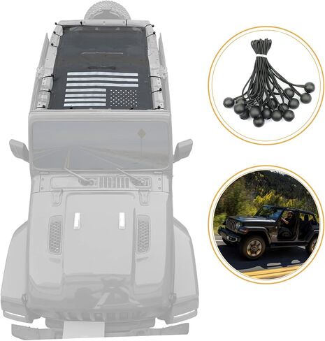 بيكيني علوي شبكة تظليل الشمس غطاء مناسب لـ 2018+ Jeep Wrangler JL JLU شبكة تظليل مع علم الولايات المتحدة الأمريكية in Kuwait