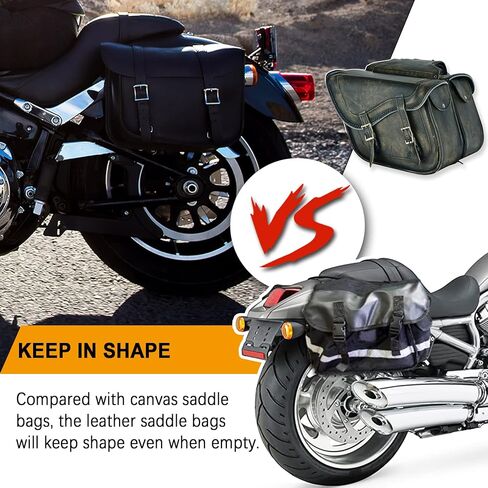 Dream Apparel Naked Cowhide Leather Motorcycle Saddle Bags Studded Throw Over Saddlebags, Motorcycle Side Bags for Honda Shadow Sportster Softail Dyna V-star (Black, No Studs) in Kuwait