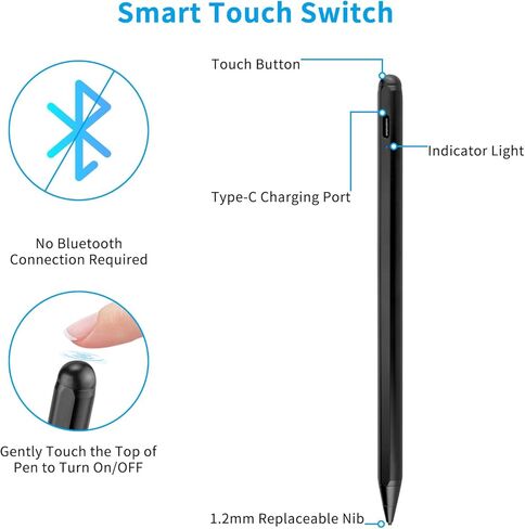 Stylus for Dell Latitude 2 in 1 Pen,1.5mm Fine Tip Pencil Compatible with Dell Latitude 2 in 1 Stylus Pen Black in Saudi Arabia