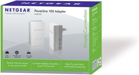 مجموعة المبتدئين NETGEAR Powerline (XAVB1201) بسرعة 200 ميجا بت في الثانية - Powerline 100 in Saudi Arabia