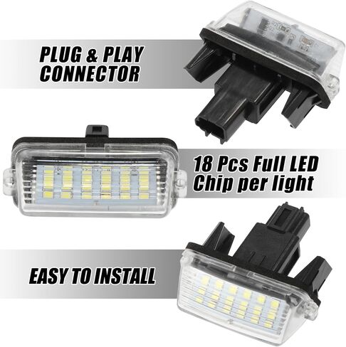 X AUTOHAUX 1 Pair LED License Plate Light White Light Fit for Toyota Camry 2012-2017 for Toyota Avalon 2013-2018 for Toyota Yaris 2012-2021 in Saudi Arabia