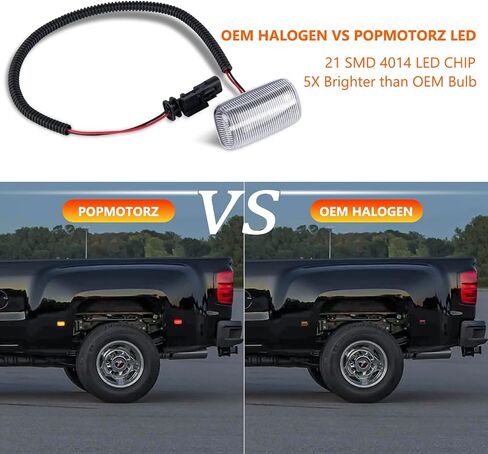 4 قطع من مصابيح LED للعلامة الجانبية للسرير الخلفي متوافقة مع Chevy Silverado، GMC Sierra 2500HD 3500HD 2015-2023 استبدال مصابيح العلامات الجانبية OEM LED in Saudi Arabia