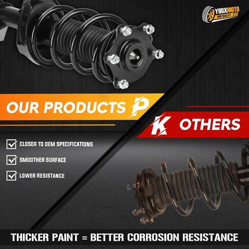 Front Complete Strut Shock Absorber with Spring Assembly Fit for Honda CR-V 2007 2008 2009 2010 2011 2012 2013 2014,272491,272492,2pcs in Kuwait