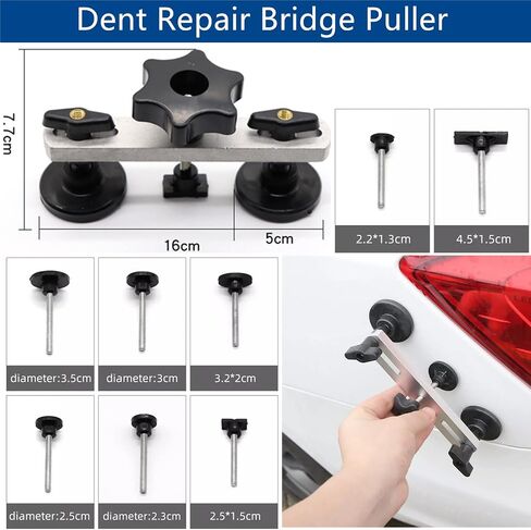 85PCS Auto Body Dent Puller Kit, Car Dent Removal Repair Tool Kit with Dent Puller, Suction Cup, Slide Hammer T Bar for Dent Removal in Saudi Arabia