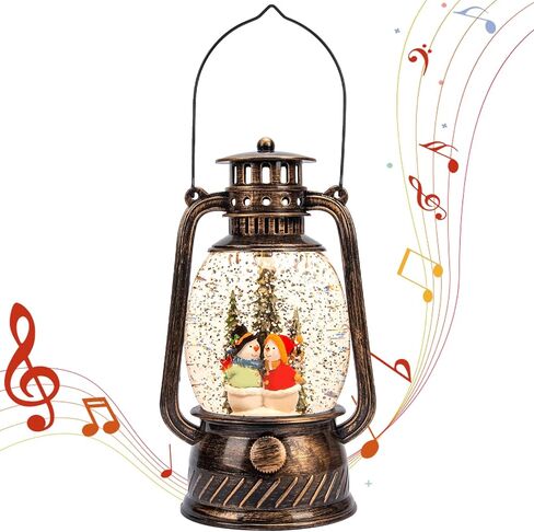 كرات الثلج المضيئة لعيد الميلاد، كرات الثلج الموسيقية لرجل الثلج لتزيين عيد الميلاد مع بريق دوامي، مؤقت 6 ساعات، تعمل بالبطارية/USB in Kuwait