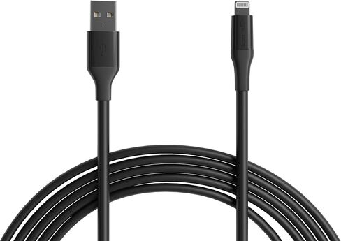Amazon Basics Apple MFi Certified USB-A to Lightning Charger Cable for iPhone iPad, Heavy-Duty Fast-Charge, 10ft, Black in Kuwait