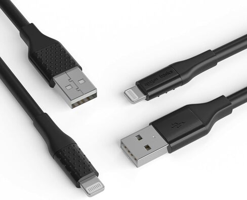 Amazon Basics Apple MFi Certified USB-A to Lightning Charger Cable for iPhone iPad, Heavy-Duty Fast-Charge, 10ft, Black in Kuwait