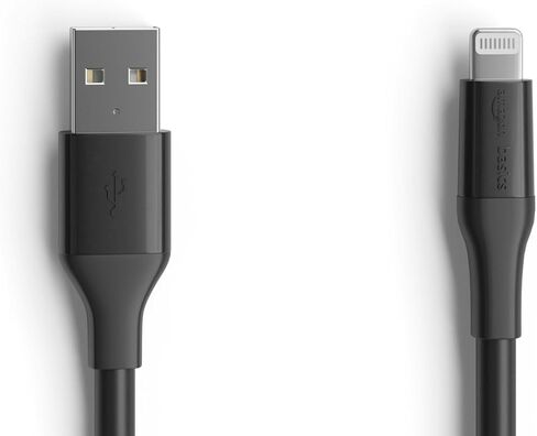 Amazon Basics Apple MFi Certified USB-A to Lightning Charger Cable for iPhone iPad, Heavy-Duty Fast-Charge, 10ft, Black in Kuwait