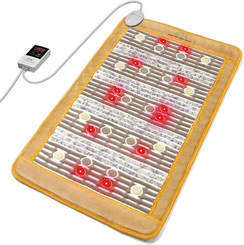 UTK Heating Pad,660nm Photon Light,Amethyst,Tourmaline and Jade Gemstone,Far Infrared Heat Pad,Adjustable Timer & Temperature(Pro21''x 39'') in Saudi Arabia