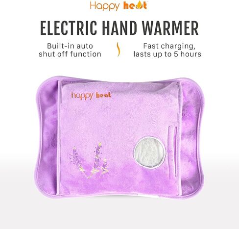 وسادة تسخين قابلة لإعادة الشحن، سخان يدوي كهربائي لالتهاب المفاصل، كيس مياه كهربائي، إغلاق تلقائي - لافندر 3 رطل in Kuwait