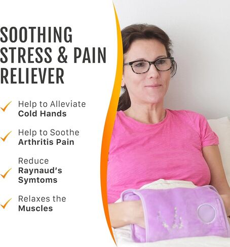 وسادة تسخين قابلة لإعادة الشحن، سخان يدوي كهربائي لالتهاب المفاصل، كيس مياه كهربائي، إغلاق تلقائي - لافندر 3 رطل in Kuwait