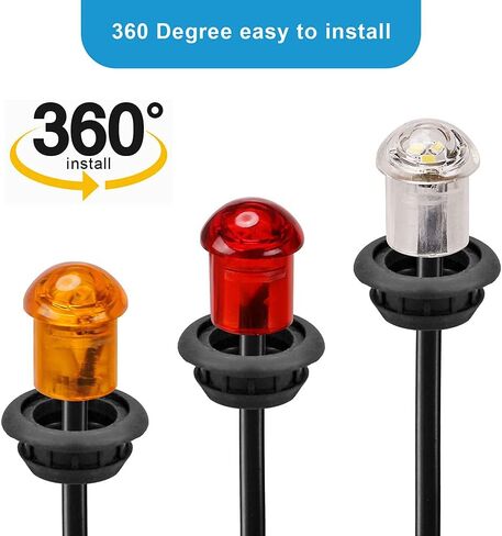 20 PCS VL.VICTOR 3/4 Inch Round LED Clearance Light Side Marker Light ( SAE DOT PC2) Taillight Brake Stop Lamp for Truck Car Bus Trailer 12V (10 PCS Amber + 10 PCS Red) Multicolor VL-100-M in Saudi Arabia