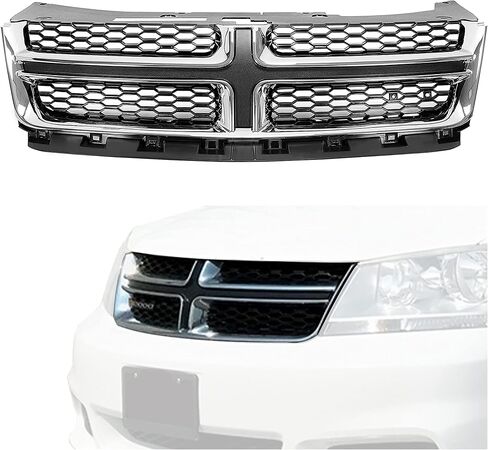 HECASA Front Grille Compatible with 2011-2014 Dodge Avenger Upper Black Painted Grill Replacement for CH1200349 68102307AC in Saudi Arabia