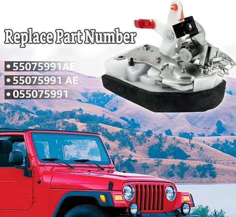 55075991AE الجبهة دافع الباب قفل مزلاج الجمعية يناسب 1997-2002 جيب رانجلر SE TJ Sport 2.5L & صحارى سبورت X 4.0L in Saudi Arabia