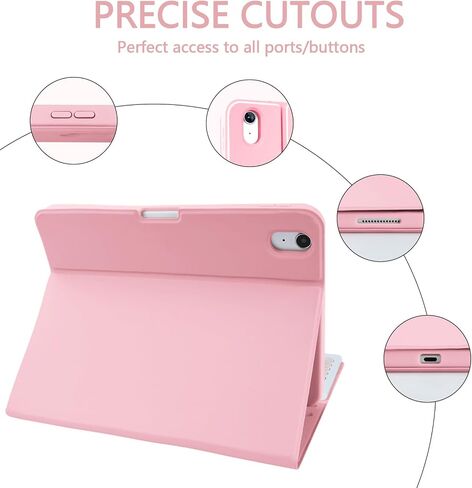 COO 7 Color Backlit Keyboard Case for iPad 11th A16 /10th Gen | 7-Color Backlit Detachable Bluetooth Keyboard, Pencil Holder, Auto Wake/Sleep, 3 Angles, PU TPU Cover, Pink in Saudi Arabia