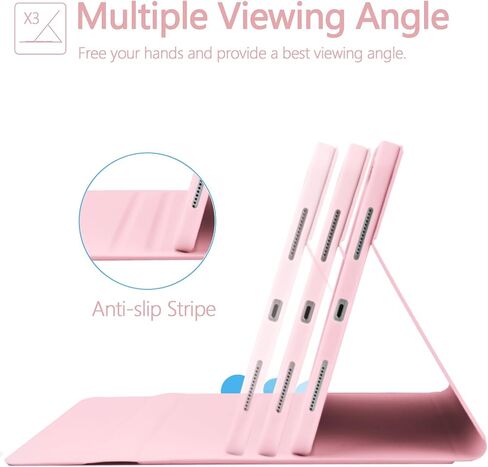 COO 7 Color Backlit Keyboard Case for iPad 11th A16 /10th Gen | 7-Color Backlit Detachable Bluetooth Keyboard, Pencil Holder, Auto Wake/Sleep, 3 Angles, PU TPU Cover, Pink in Saudi Arabia