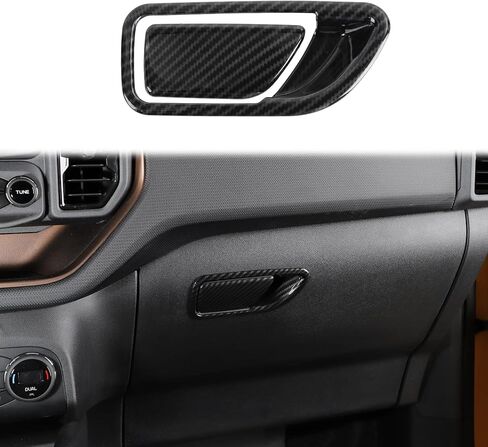 for Bronco Sport Glove Box Latch Handle Cover Trim Carbon Fiber for Ford Bronco Sport 2021 up Black ABS Carbon Fiber Interior Accessories 2pcs in Kuwait