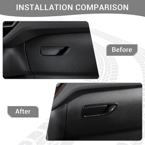 for Bronco Sport Glove Box Latch Handle Cover Trim Carbon Fiber for Ford Bronco Sport 2021 up Black ABS Carbon Fiber Interior Accessories 2pcs in Kuwait