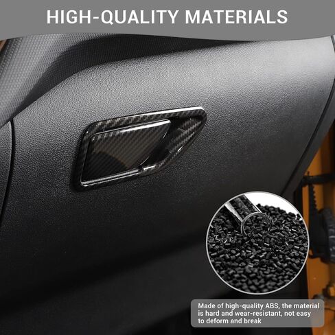 for Bronco Sport Glove Box Latch Handle Cover Trim Carbon Fiber for Ford Bronco Sport 2021 up Black ABS Carbon Fiber Interior Accessories 2pcs in Kuwait