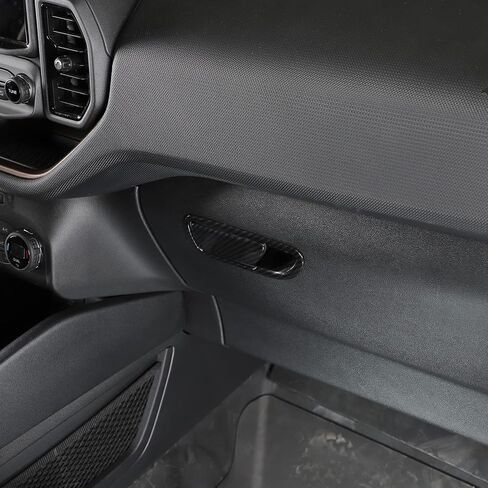 for Bronco Sport Glove Box Latch Handle Cover Trim Carbon Fiber for Ford Bronco Sport 2021 up Black ABS Carbon Fiber Interior Accessories 2pcs in Kuwait