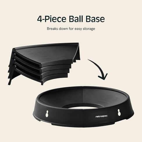 Retrospec Exercise Ball Base - Versatile Yoga and Pilates Accessory, Fits 45, 55, 65, 75cm Balls, Durable ABS Plastic Construction in Saudi Arabia