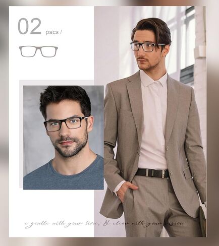 Missfive 2-Pack نظارات قراءة تقدمية خفيفة متعددة التركيز للرجال، حجب الضوء الأزرق، مفصلات زنبركية متعددة البؤر بدون خط، قارئات ثلاثية البؤر عالية الجودة، نظارات مريحة (مساحة عمل للمدى القريب، 1.25x) in Kuwait