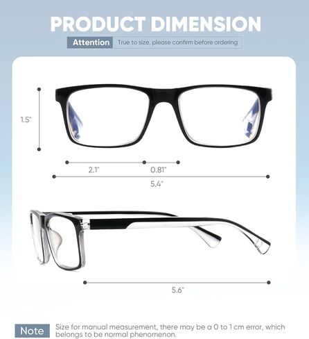 Missfive 2-Pack نظارات قراءة تقدمية خفيفة متعددة التركيز للرجال، حجب الضوء الأزرق، مفصلات زنبركية متعددة البؤر بدون خط، قارئات ثلاثية البؤر عالية الجودة، نظارات مريحة (مساحة عمل للمدى القريب، 1.25x) in Kuwait