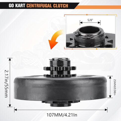 قابض طرد مركزي شديد التحمل 5/8 بوصة تتحمل 11T #35 سلسلة مناسبة للدراجات النارية الصغيرة 2.8HP 97cc محركات Go Kart دراجة صغيرة دراجة صغيرة in Kuwait