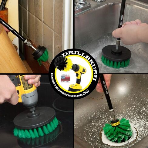 Wire Brush Alternative Nylon Drill Brush Set with Extension -BBQ Brush- Concrete - Graffiti Eraser - Cordless Electric Cleaning Brush for Household Cleaning Supplies - Scrub Brushes for Cleaning Grill in Saudi Arabia
