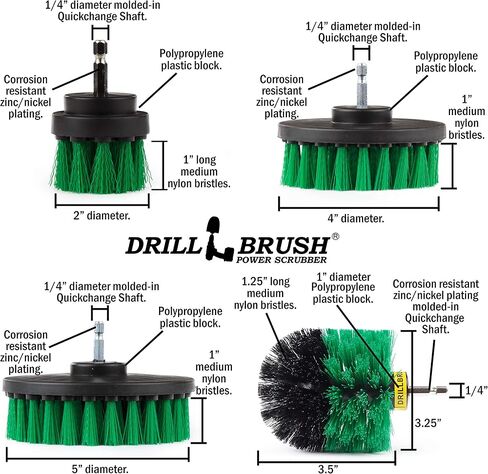 Wire Brush Alternative Nylon Drill Brush Set with Extension -BBQ Brush- Concrete - Graffiti Eraser - Cordless Electric Cleaning Brush for Household Cleaning Supplies - Scrub Brushes for Cleaning Grill in Saudi Arabia